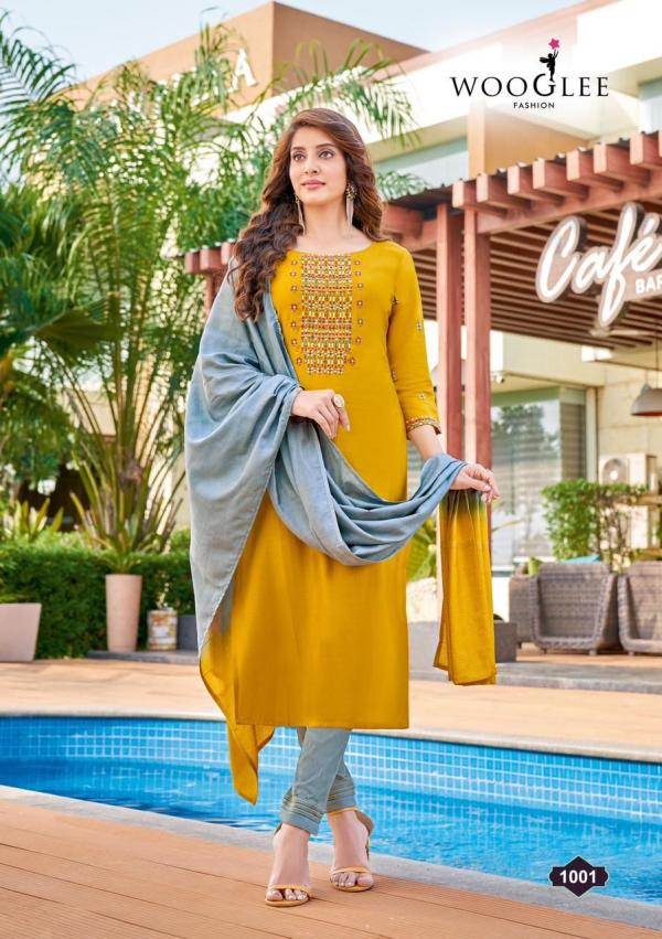 Wooglee Rangat New viscose Kurti With Bottom Dupatta Collection